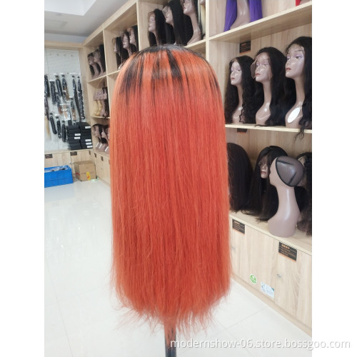 Brazilian Hair Cuticle Aligned Hair Bob Lace Wig , Human Hair Lace Front Wig Orange Wigs For Black Women